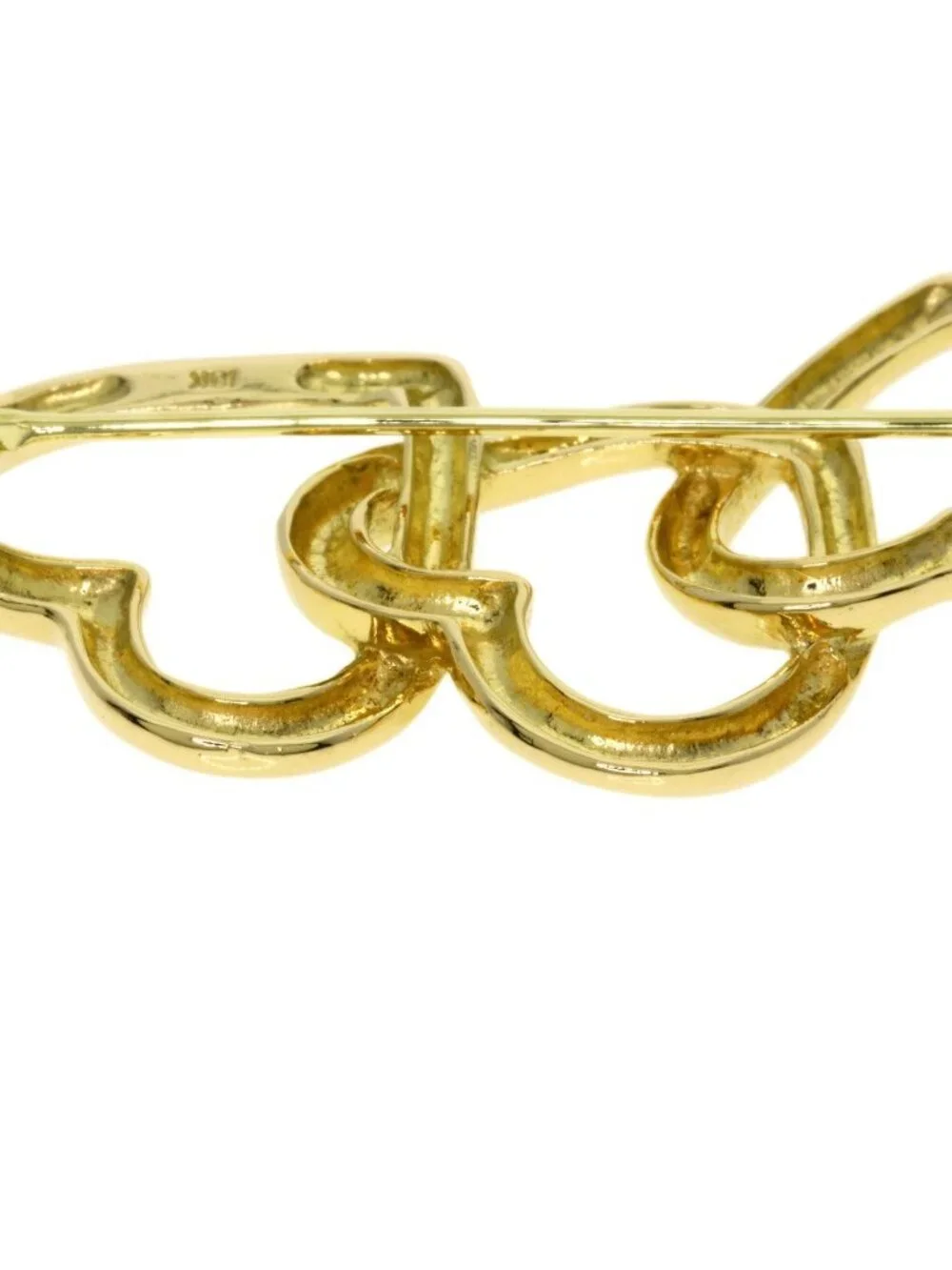 Tiffany & Co Triple Heart Brooch 18k Yellow Gold